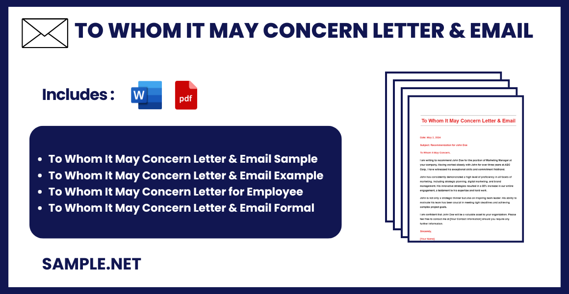 FREE 34 To Whom It May Concern Letter Email Samples PDF MS Word