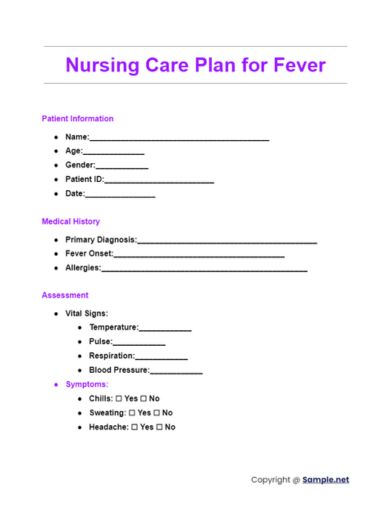 Nursing Care Plan for Fever