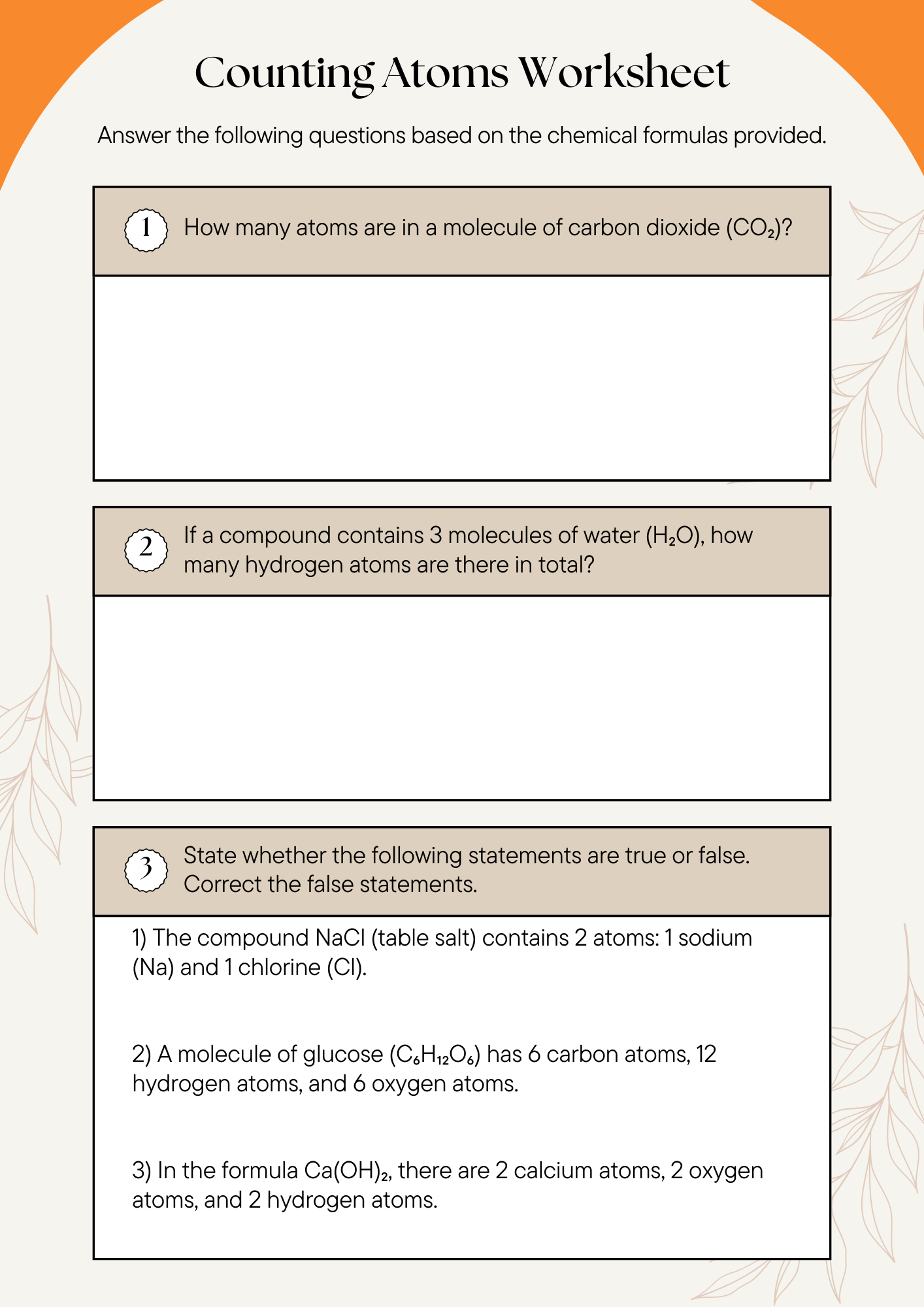 7th Grade Counting Atoms Worksheet 