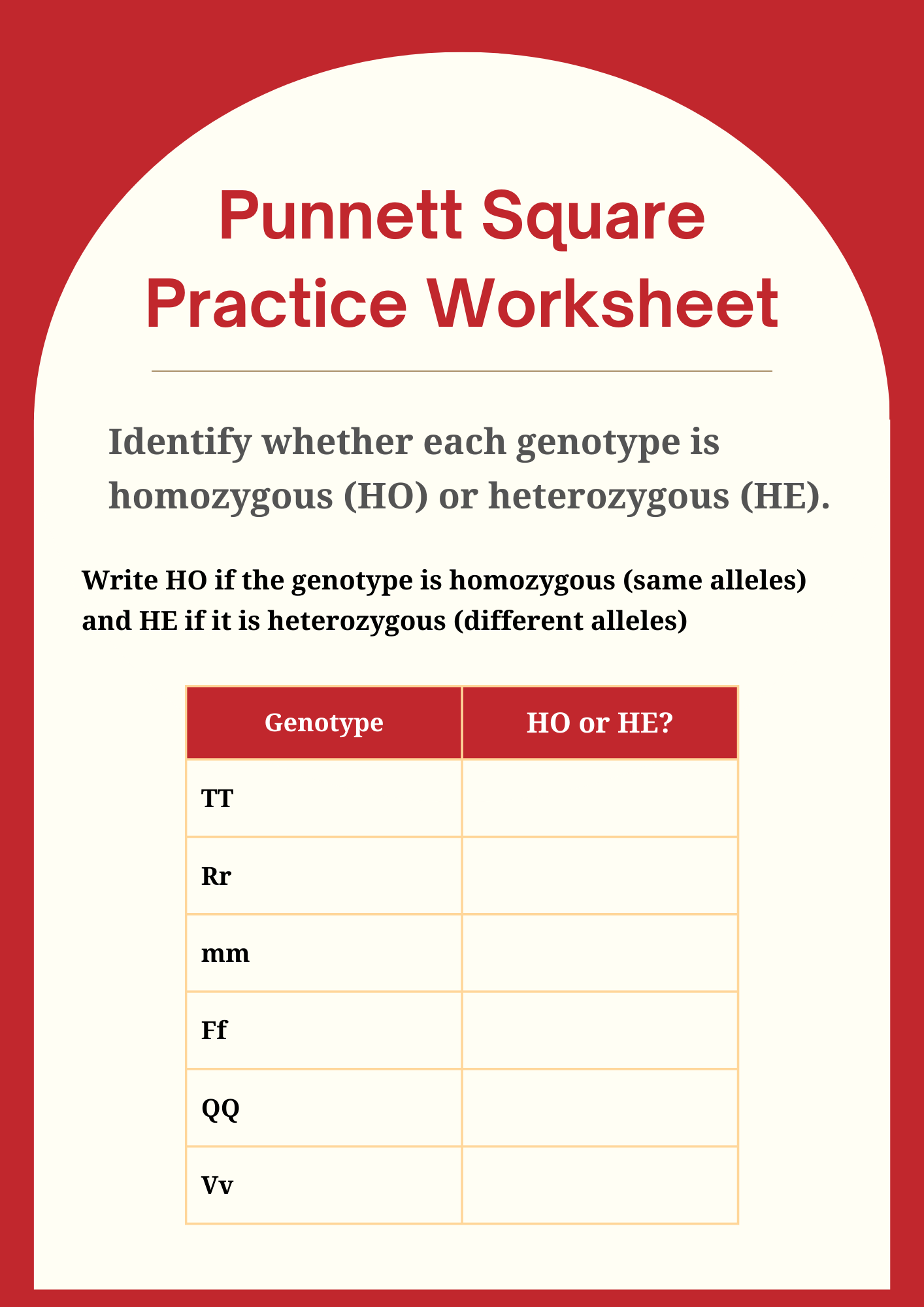 9 th Grade Punnett Square Practice Worksheet