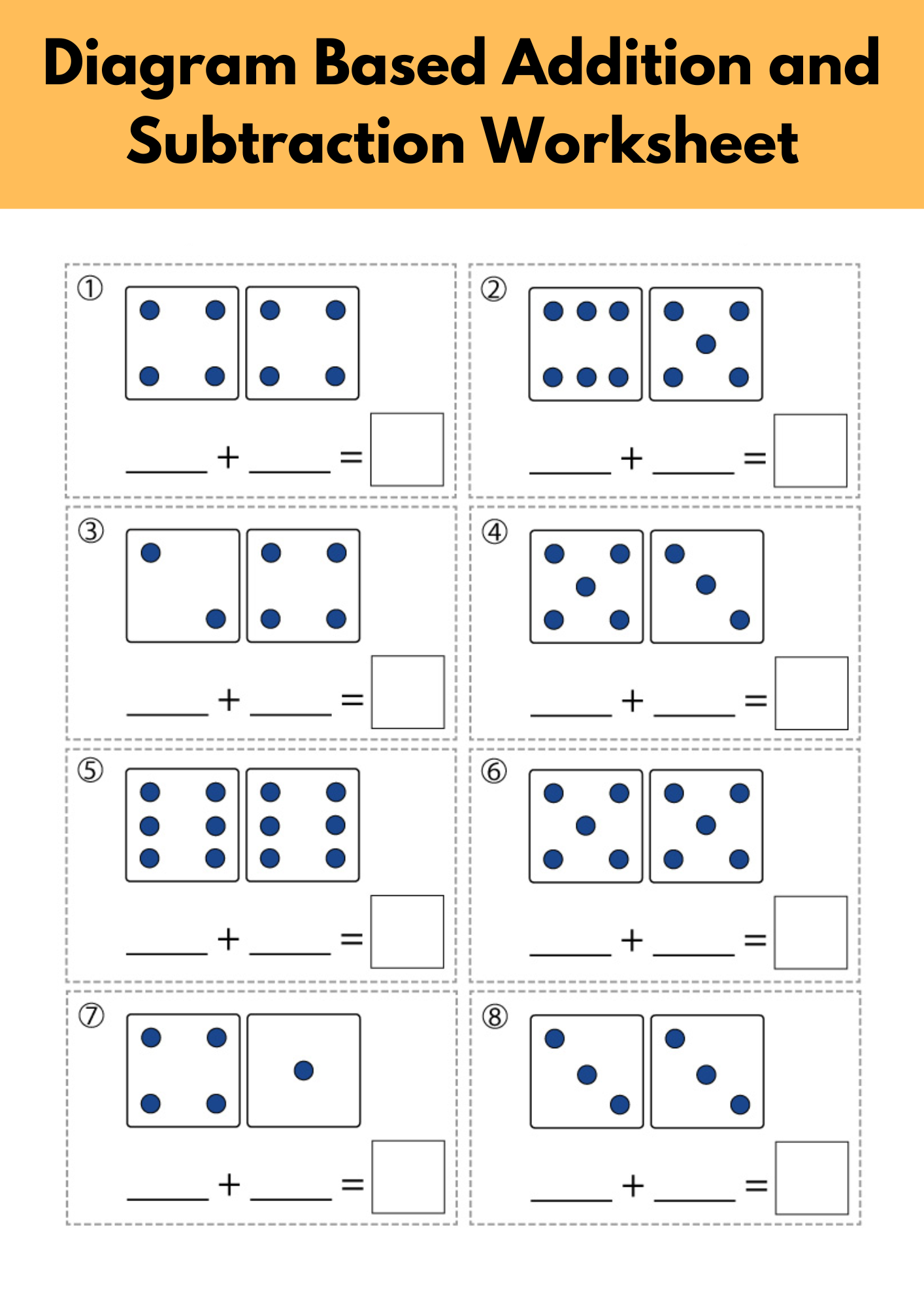 Diagram Based Addition and Subtraction Worksheet