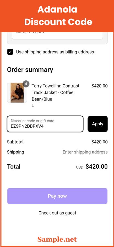 Adanola Discount Code