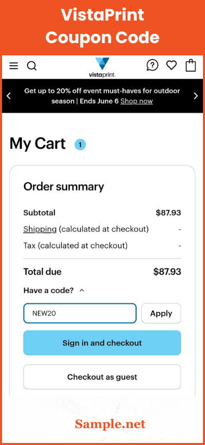 VistaPrint Coupon Code