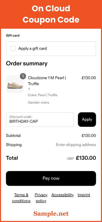 On Cloud Coupon Code
