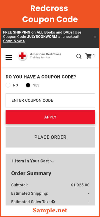 Redcross Coupon Code