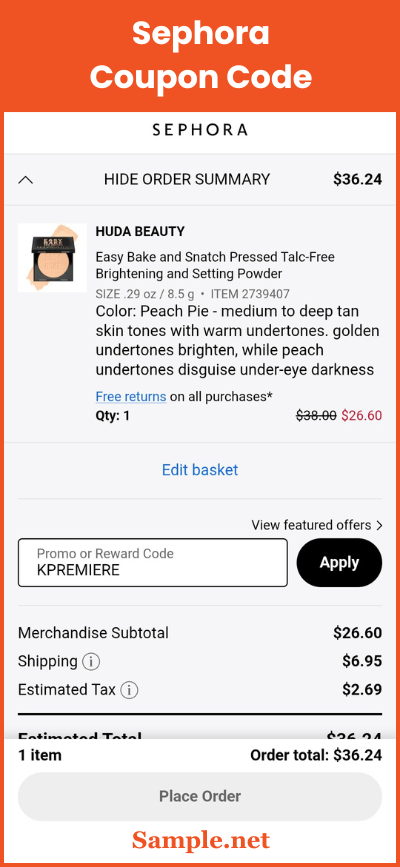Sephora Coupon Code