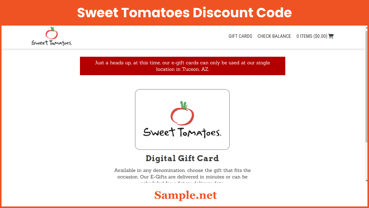 Sweet Tomatoes Discount Code
