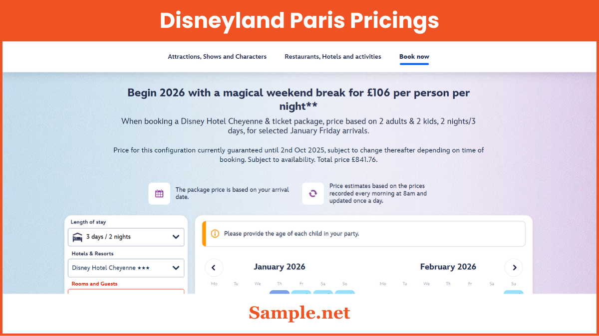 Disneyland Paris Pricings