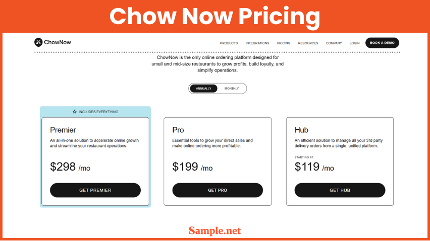 Chow Now Pricing