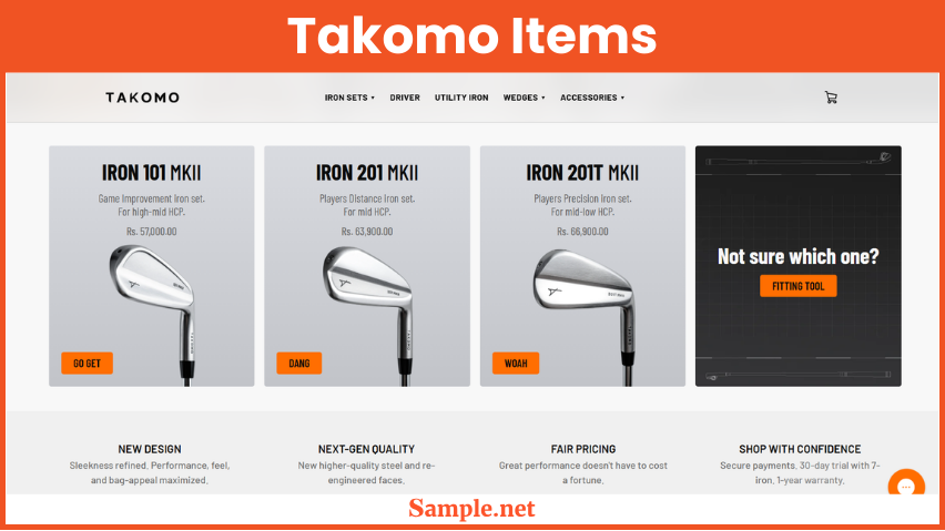 Takomo Items