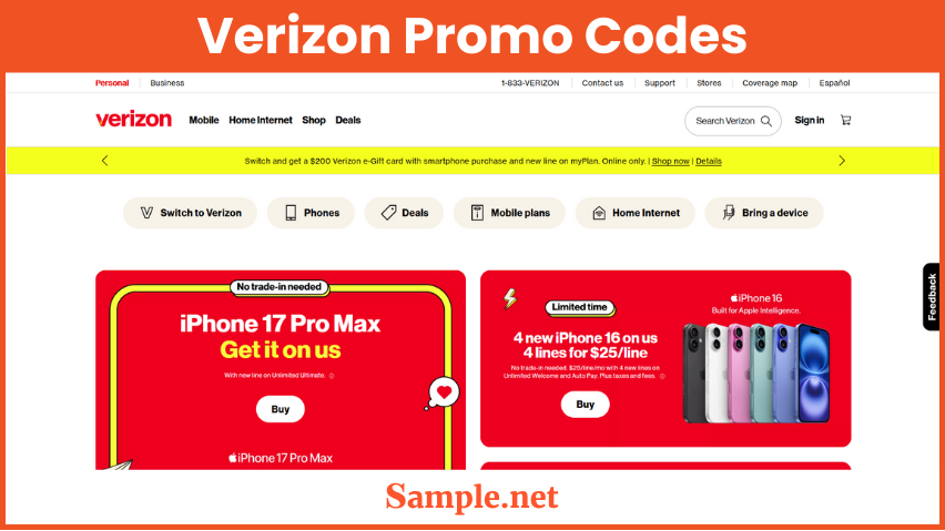 Verizon Promo Codes