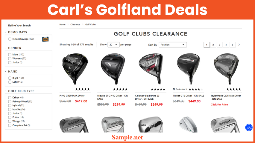 Carl’s Golfland Deals
