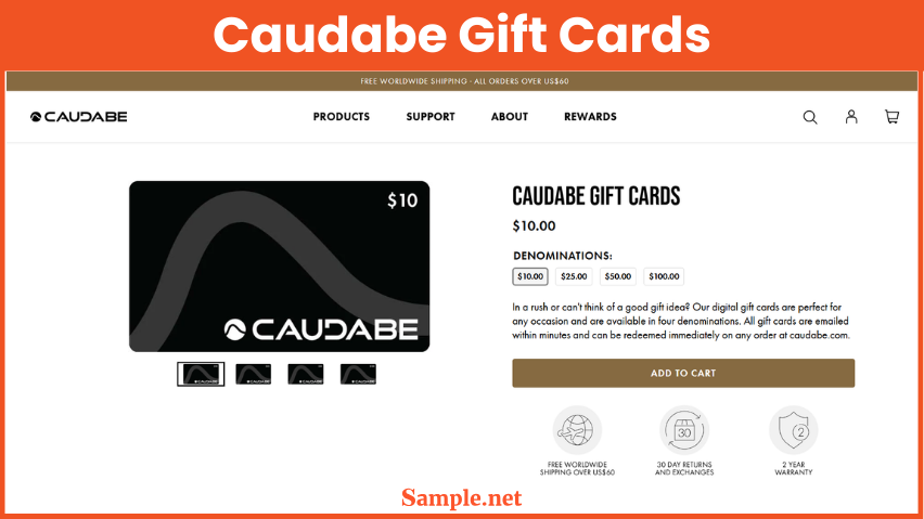 Caudabe Gift Cards