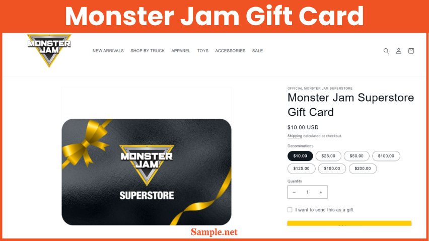 Monster Jam Gift Card