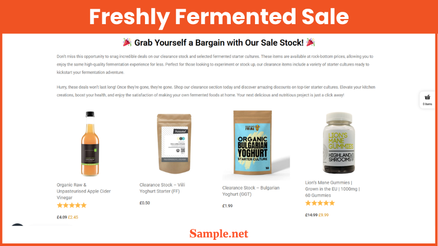 Freshly Fermented Sale