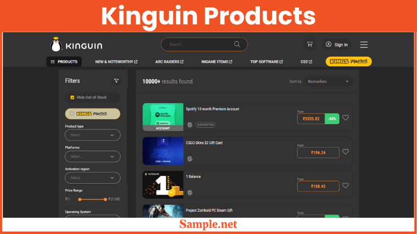 Kinguin Products
