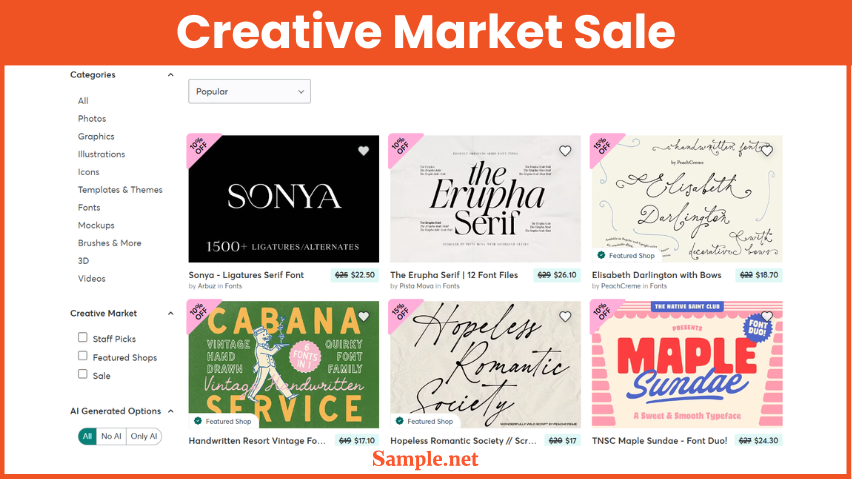Creative Market Sale