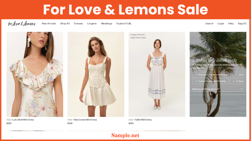 For Love & Lemons Sale