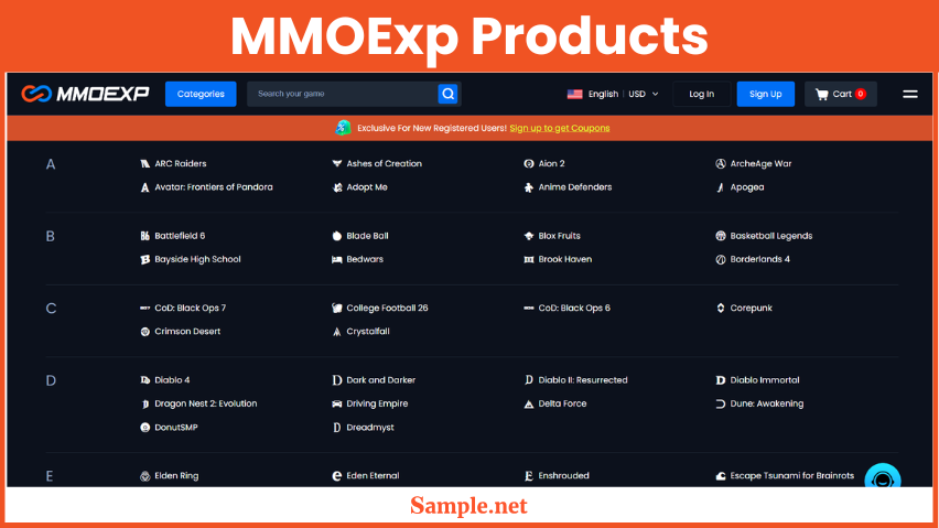 MMOExp Products