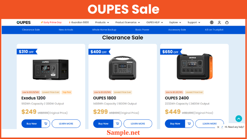 OUPES Sale